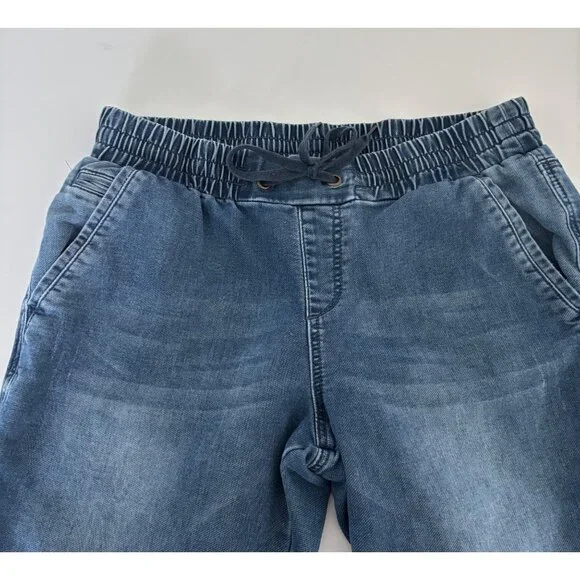 Y2k Jeans Medium Jogger High Waisted Med Wash Distressed Athleisure Streetwear - Picture 11 of 16